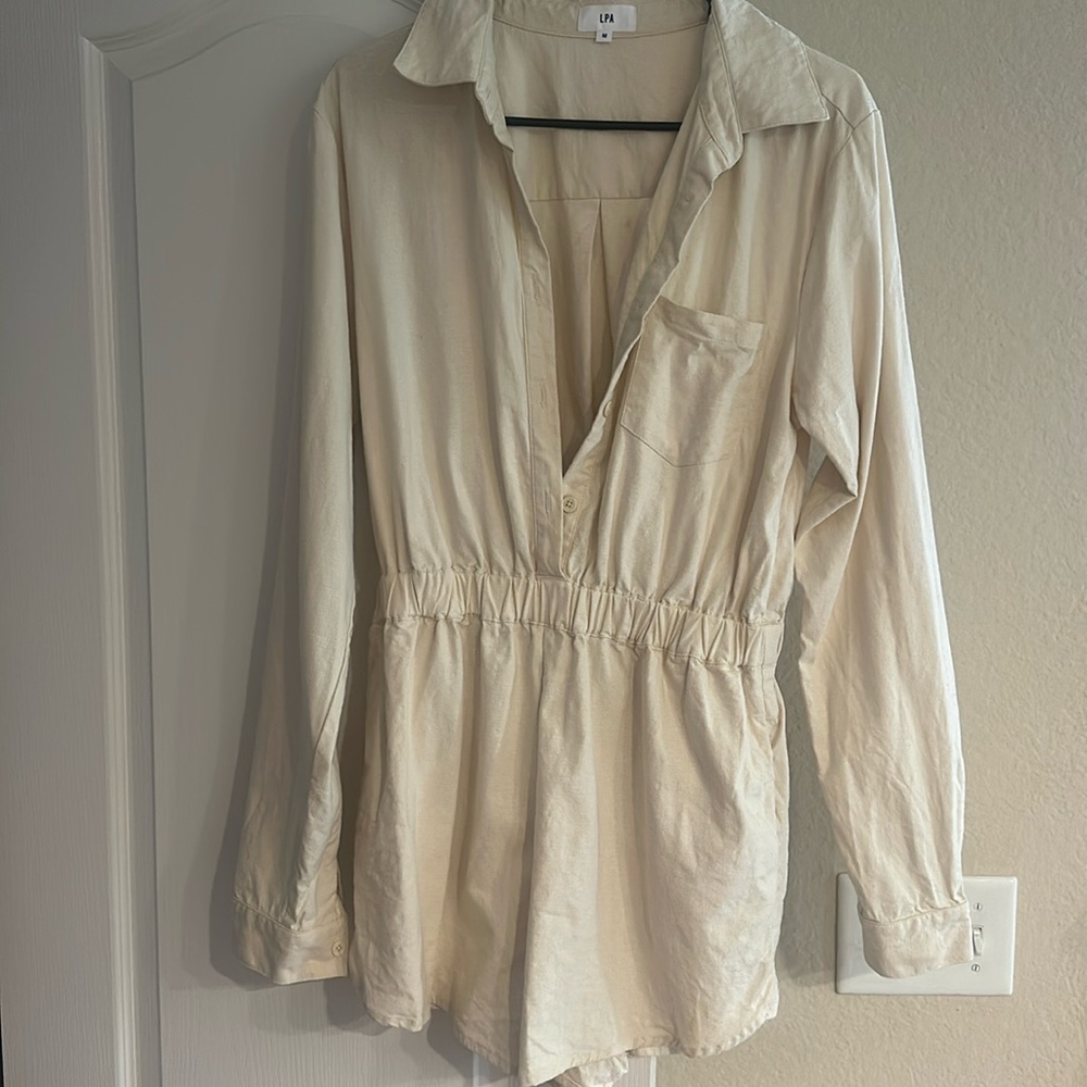 LPA tan jumpsuit/romper - like brand new, I took tags off but never worn